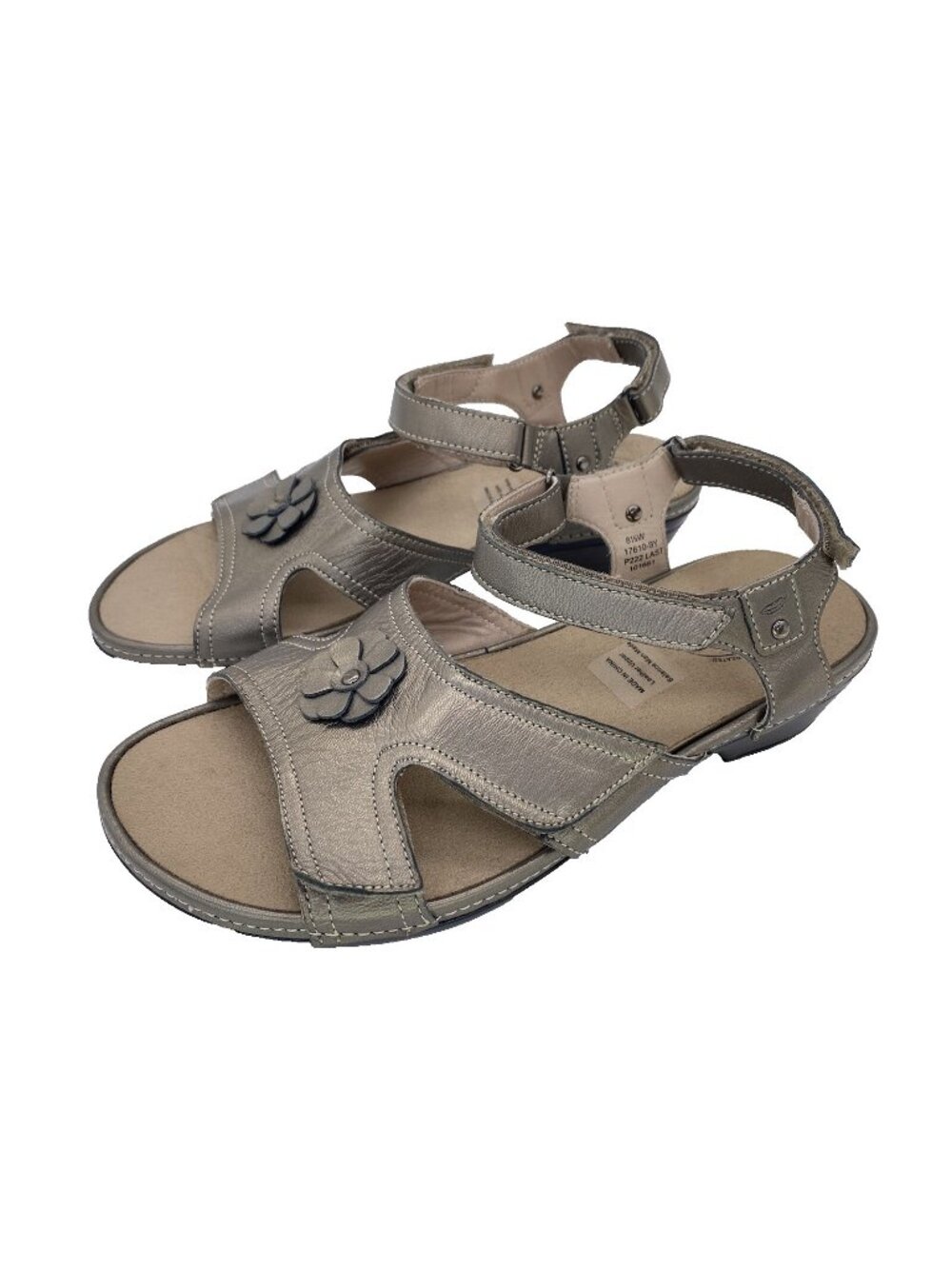 Drew Barefoot Freedom Petal Sandals Bronze Metallic Leather Slingback 8.5W